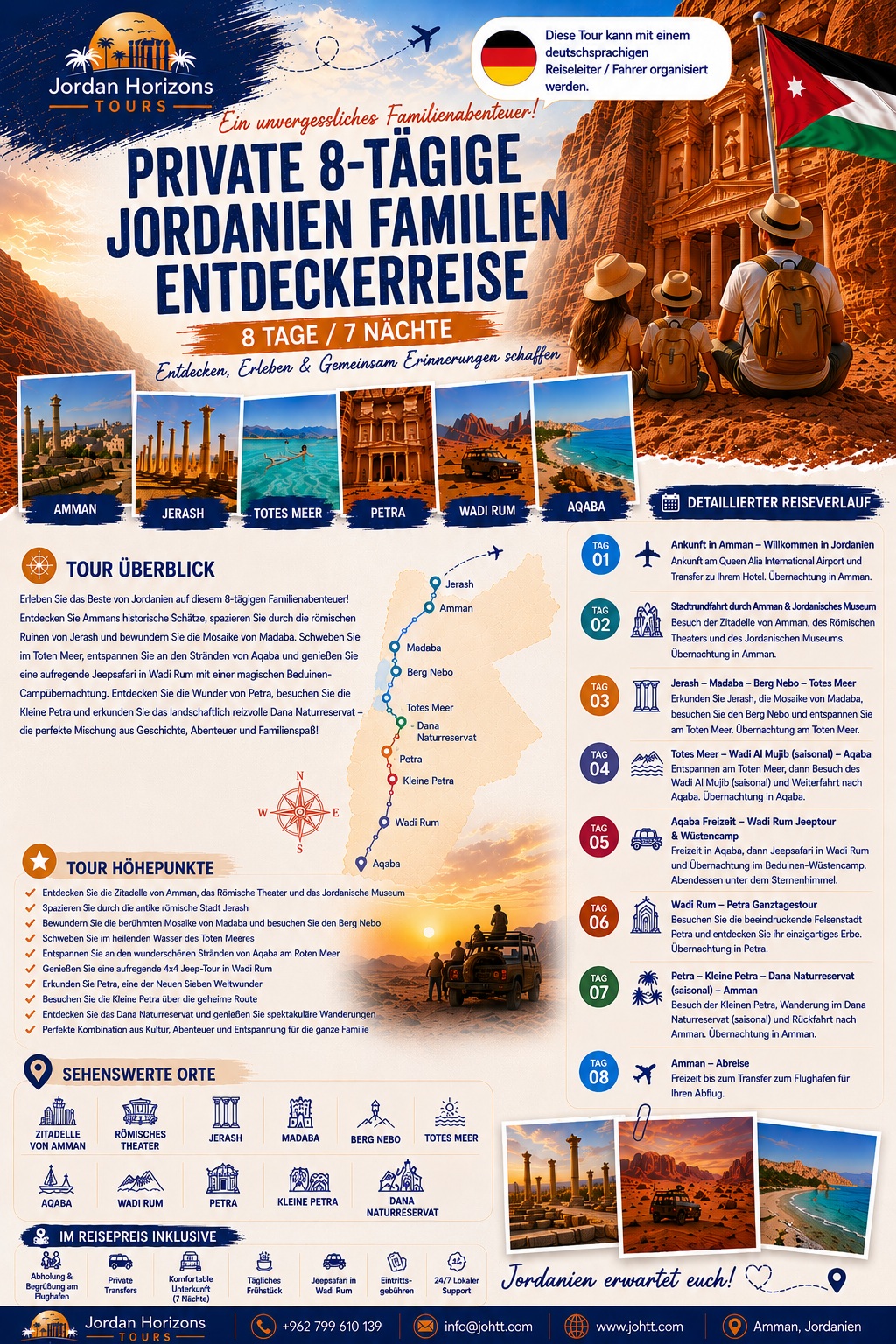 Private 8-tägige Jordanien-Familienentdeckerreise